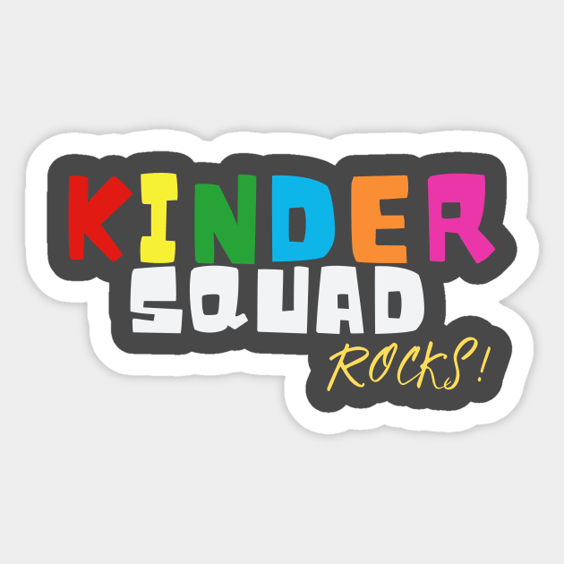 Kinder Squad Rocks Back to School Kindergarten Kids Sticker by AimArtStudio